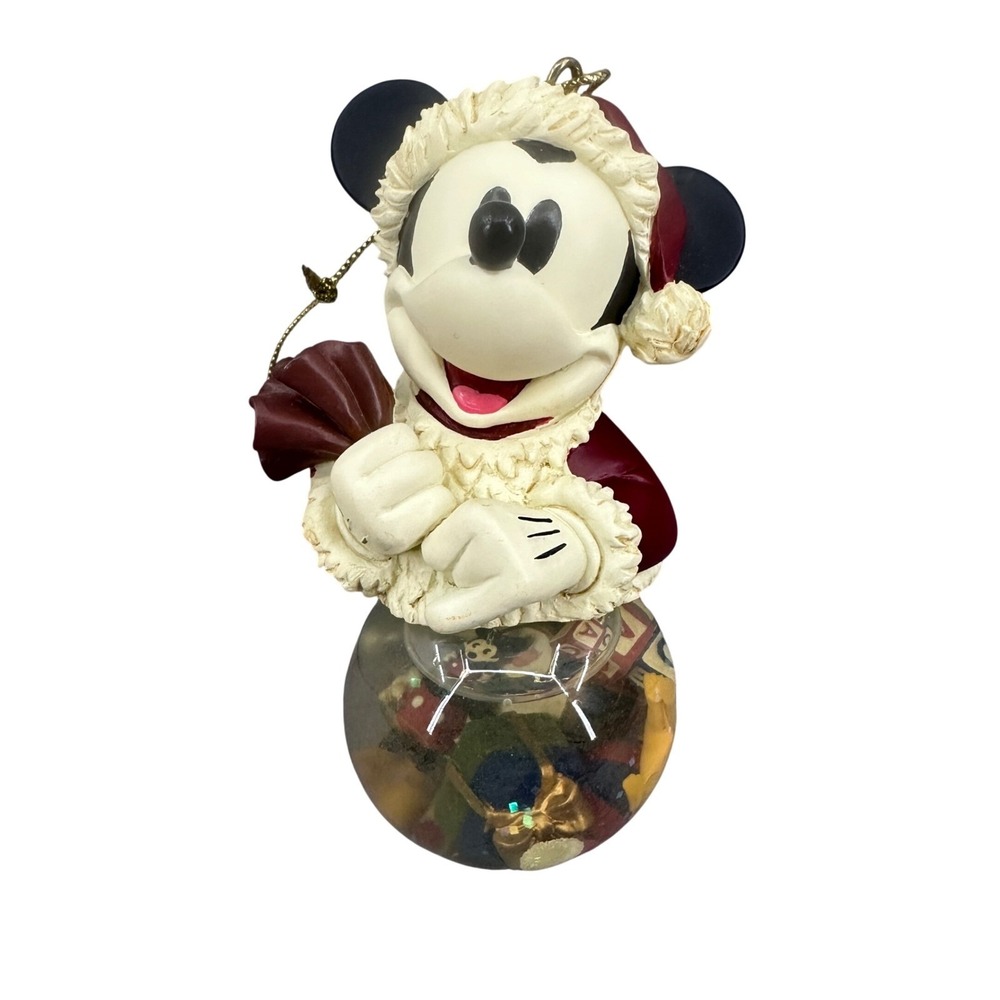 Vintage Mickey Mouse Snow Globe‎ Ornament Christmas Disney Collectible